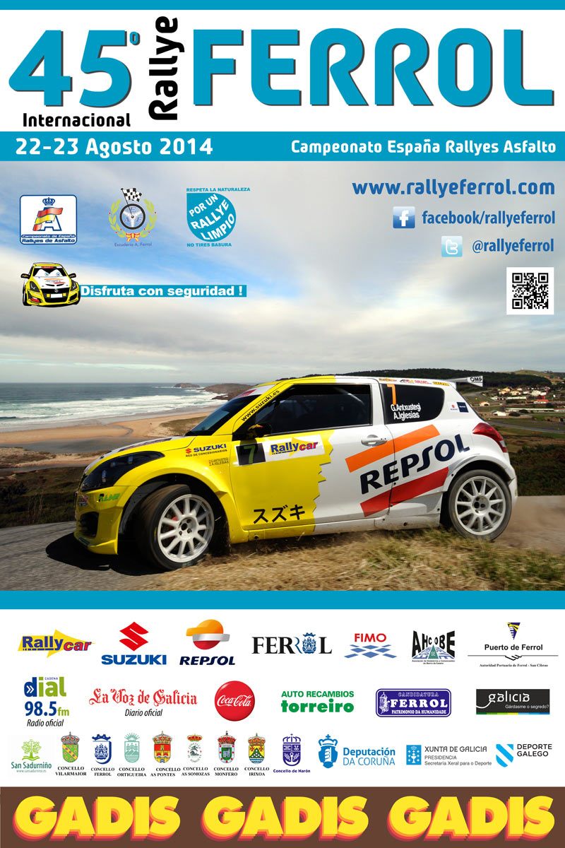 Cartel de la 45 edición del Rallye de Ferrol