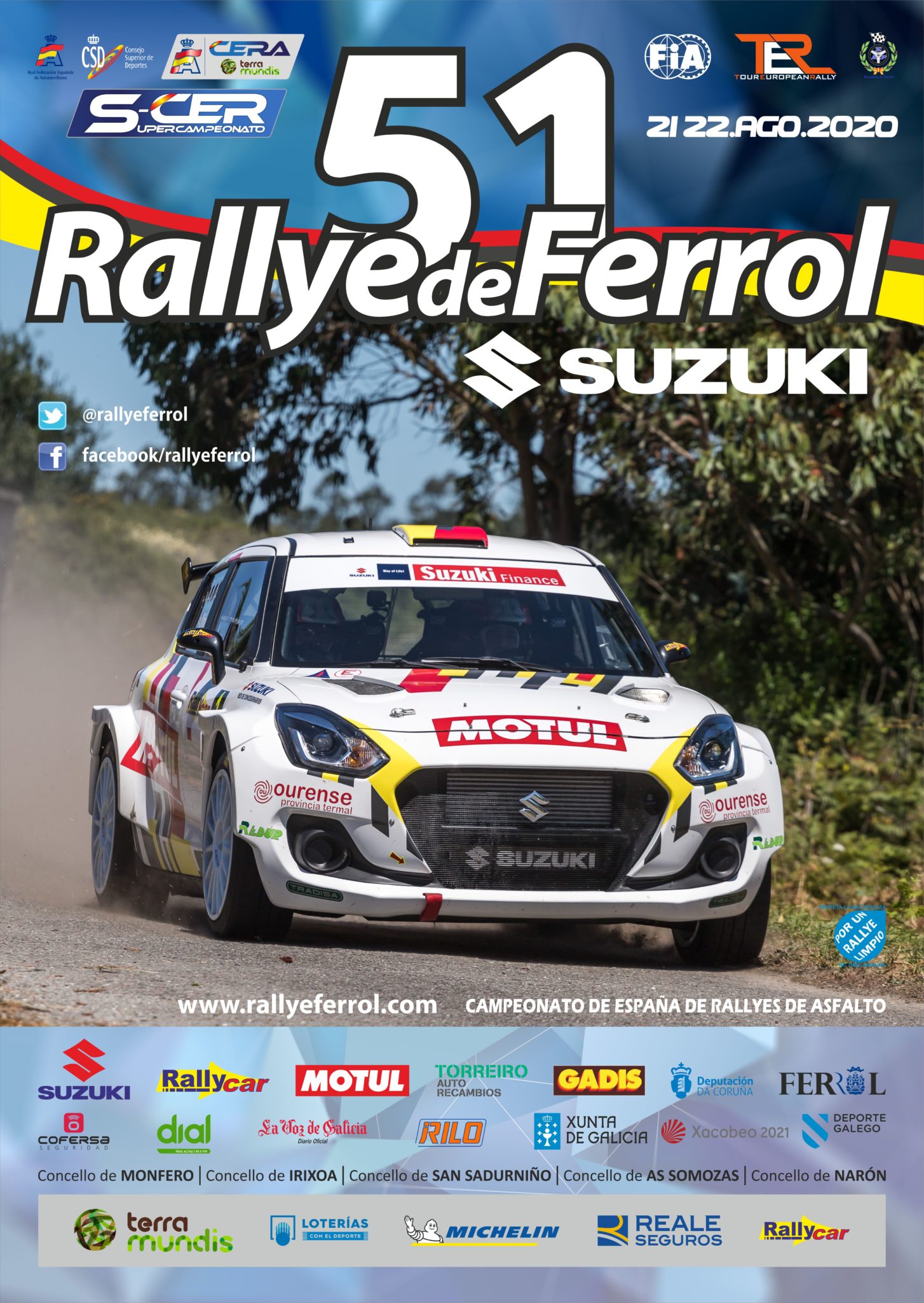 SCER + CERA + TER: 51º Rallye de Ferrol - Suzuki [21-22 Agosto] Cartel-Final-51-Rallye-de-Ferrol-Suzuki_low-1454x2048